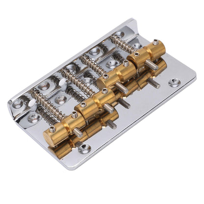 4 String Bass Bridge Assembly Robust Simple Installation Copper Guitar Bridge Saddle For Maintenance