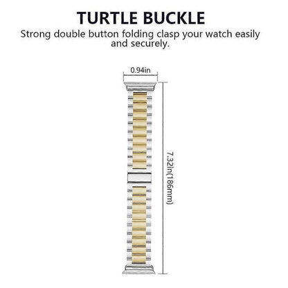 Compatible with Apple Watch Band Replacement Stainless Steel Metal Band-middle gold38-40mm