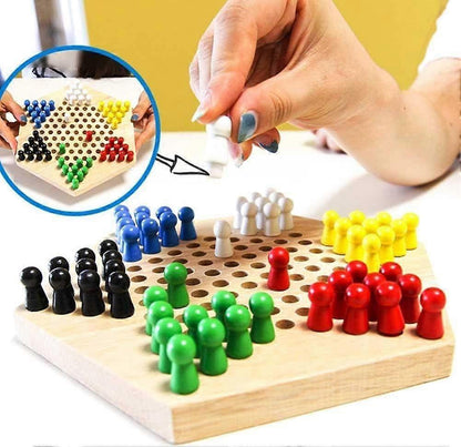 Chinese Checkers Wooden Building Board Games for babies Classic Set Halma Halma Family Strategy Pieces