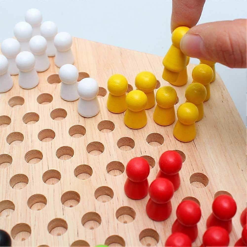 Chinese Checkers Wooden Building Board Games for babies Classic Set Halma Halma Family Strategy Pieces