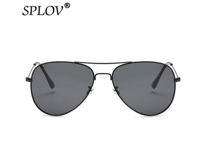 SPLOV Aviation Polarized Sunglasses Men and Women Brand Designer Pilot Sun Glasses Classic Coating Driving - Black Grey