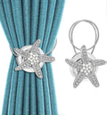 Set of 2 crystal hangers with silver padlocks for curtain buckles