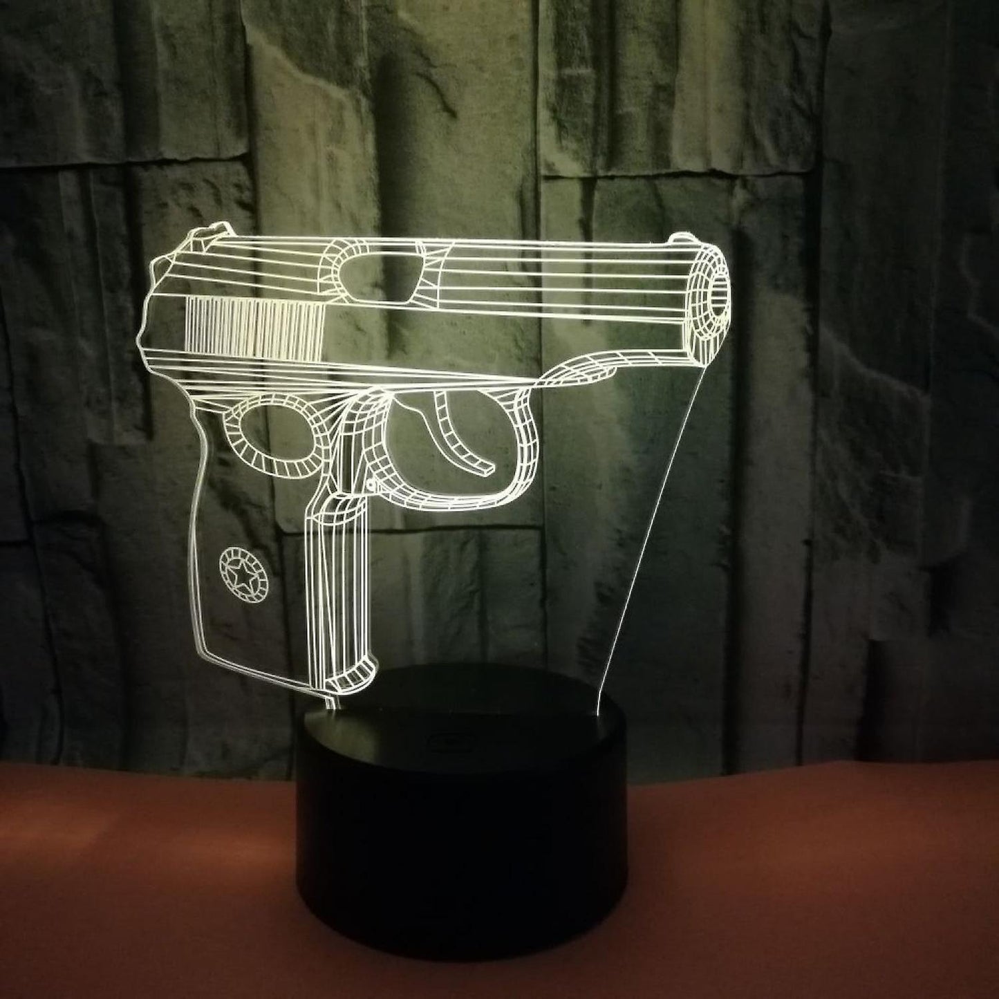 Optical Illusion 3D Pistol Gun Night Light 16 Colo