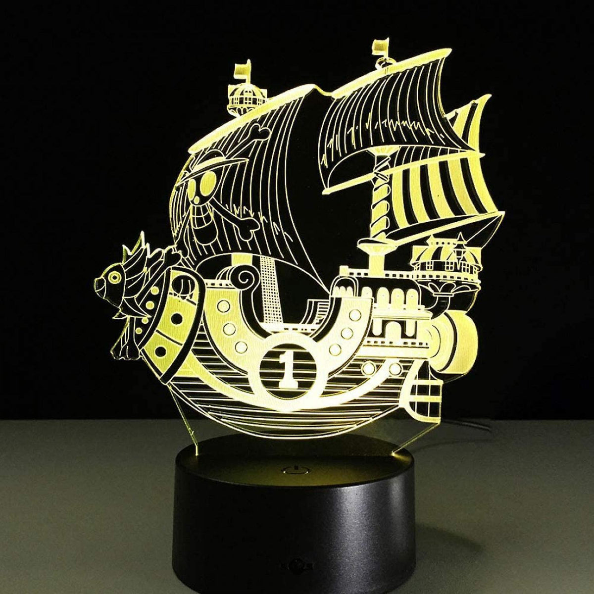 JUSTUP 3D Pirate Ship Nightlights 3D LED Night Light Table Desk Optical Illusion Lamps 7 Color Changing Lights for Girls babies babies Boys and Room Decor