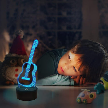 3D Night Light Guitar Gifts for Music Lovers, 3D Illusion Lamp with Remote Gift