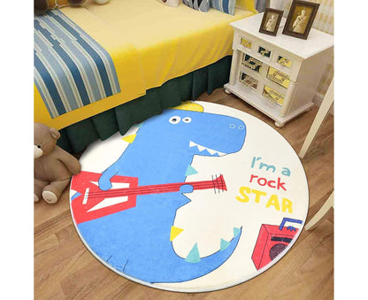 Babies Room Carpet 91cm Round Dinosaur Carpet Cute Bedroom Rug Boys Room Decor Non Slip Babies Rug Babies Play Mat