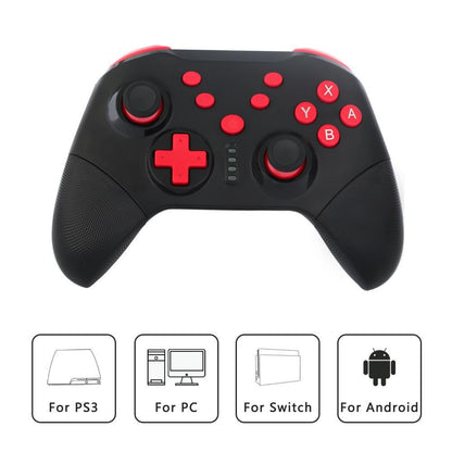 Wireless Game Controller for Switch,PC,Android & PS3 - Pro Gaming Gamepad with Bluetooth,Turbo & Vibration - Black Red