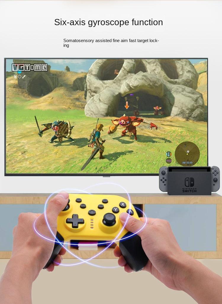 Wireless Game Controller for Switch,PC,Android & PS3 - Pro Gaming Gamepad with Bluetooth,Turbo & Vibration - Yellow Black