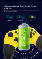 Wireless Game Controller for Switch,PC,Android & PS3 - Pro Gaming Gamepad with Bluetooth,Turbo & Vibration - Yellow Black