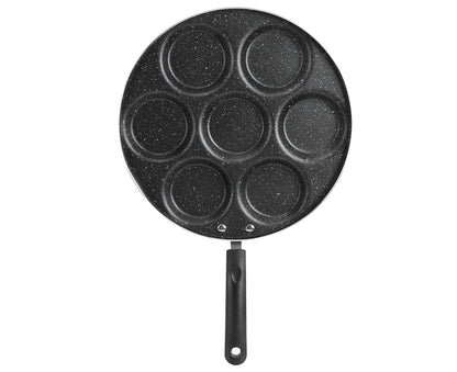 7-Hole Non-Stick Frying Pan, Egg & Burger Mold, Household Cooking Pan