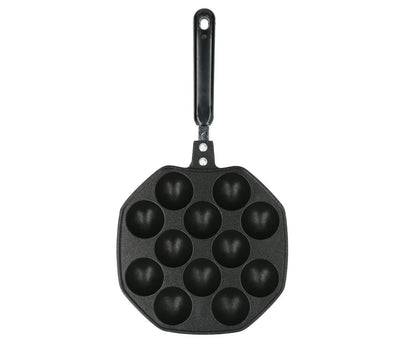 12-Cavity Aluminum Takoyaki Pan, Octopus Balls Egg Puffs Baking Pan, Home Cooking Tool