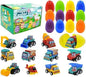 12Pcs Easter Eggs with Mini Pull-Back Cars, Stuffed Easter Eggs, for Boys and Girls