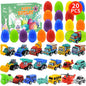 20Pcs Easter Eggs with Mini Pull-Back Cars, Stuffed Easter Eggs, for Boys and Girls