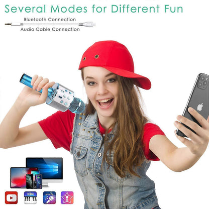 Portable Wireless Handheld Karaoke Microphone - babies Microphone