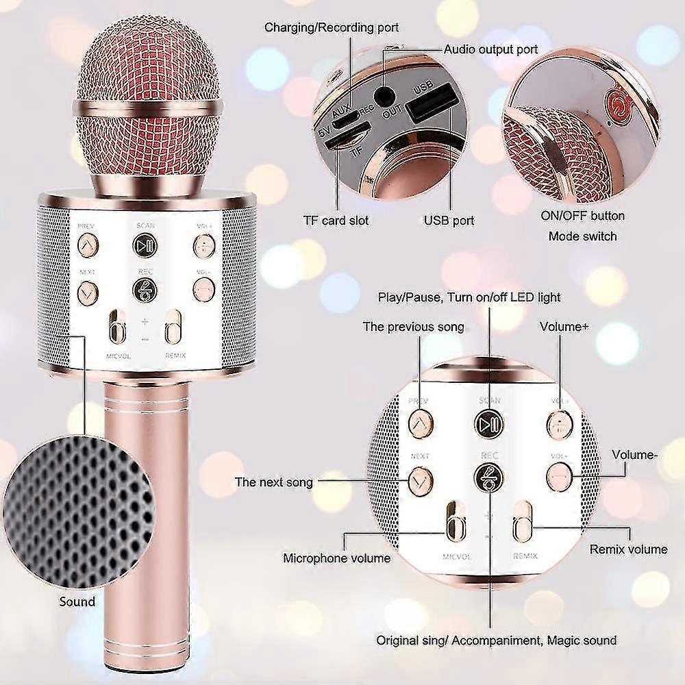 Bluetooth Karaoke Microphone - Mobile Phone Wireless Mic for Singing