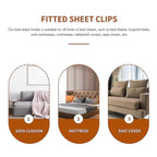 4PCS Adjustable Bed Sheet Straps, Elastic Corner Clips for Mattress