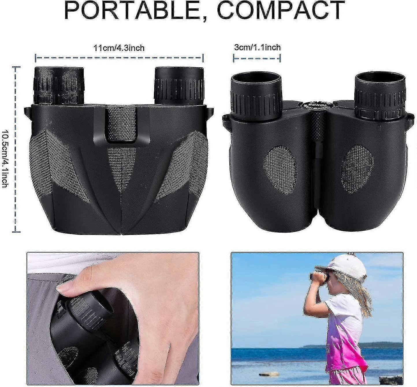 10x25 Binoculars with Strap Compact Lightweight Binoculars for Travel