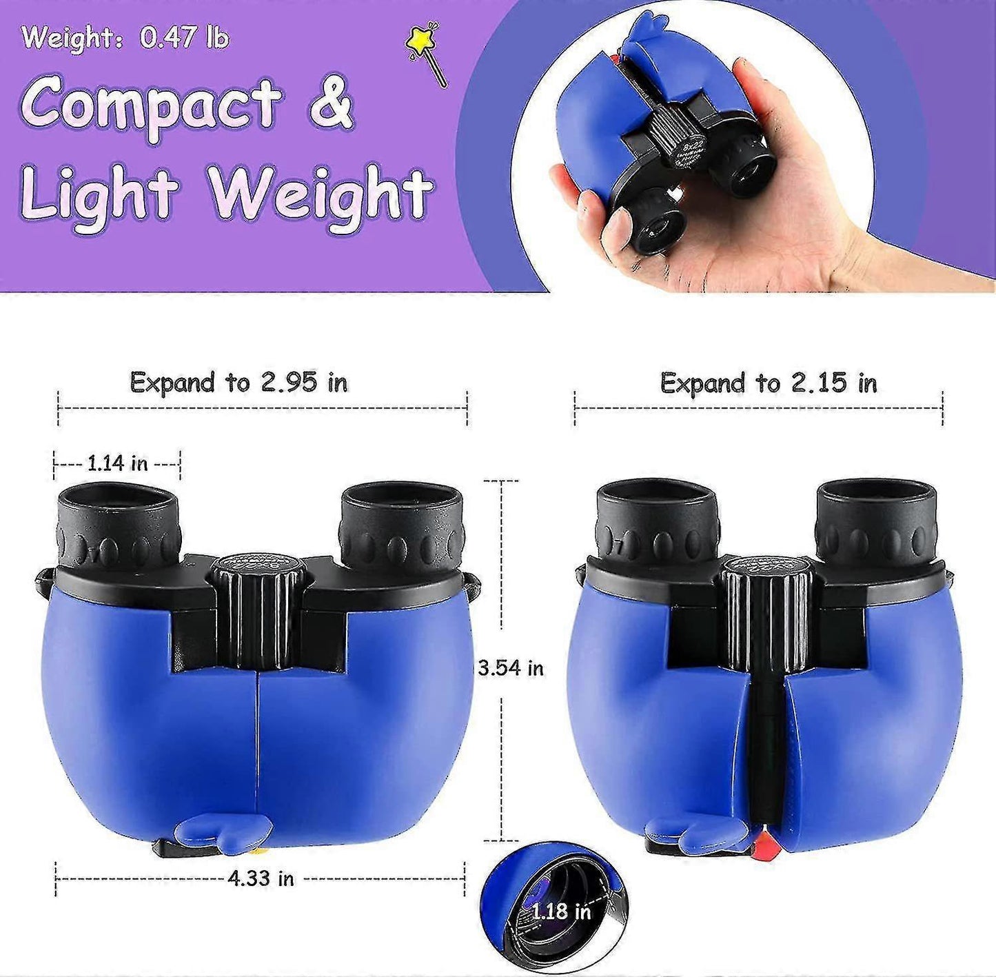 8x22 Binoculars for Bird Watching Compact High Magnification Viewing