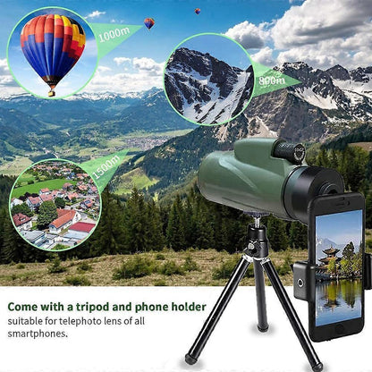 Waterproof Spotting Binoculars for Adults Small Night Vision Green Compact