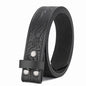 110cm Men's Western Leather Belt Strap, Vintage Floral Embossed, No Buckle