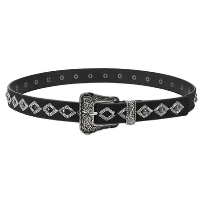 Cream PU Leather Belt, Adjustable Unisex Punk Waist Belt for Casual Wear