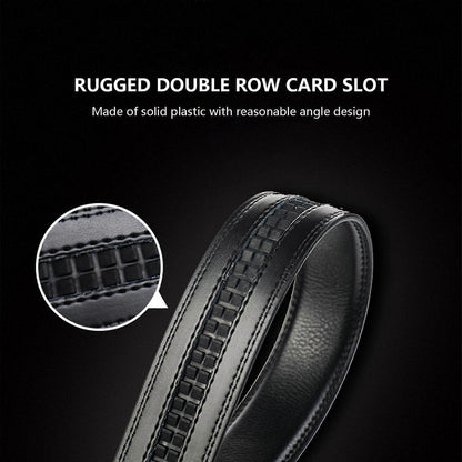 Men's Genuine Leather Work Belt, Casual Jeans Belt with Automatic Buckle Black