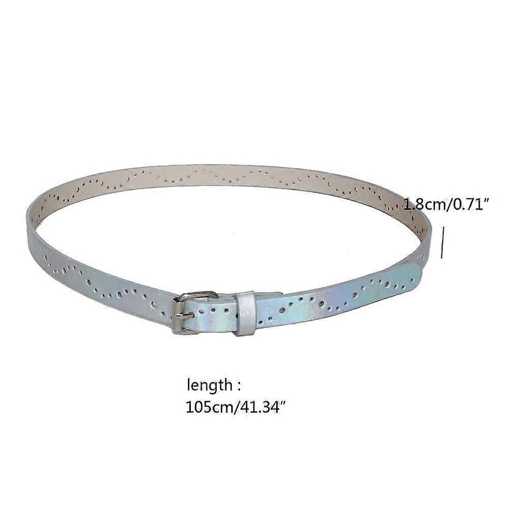 Women's Faux Leather Jeans Belt with Thin Hollow Pattern