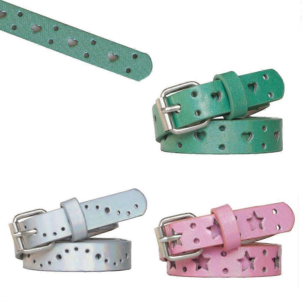 Women's Faux Leather Jeans Belt with Thin Hollow Pattern