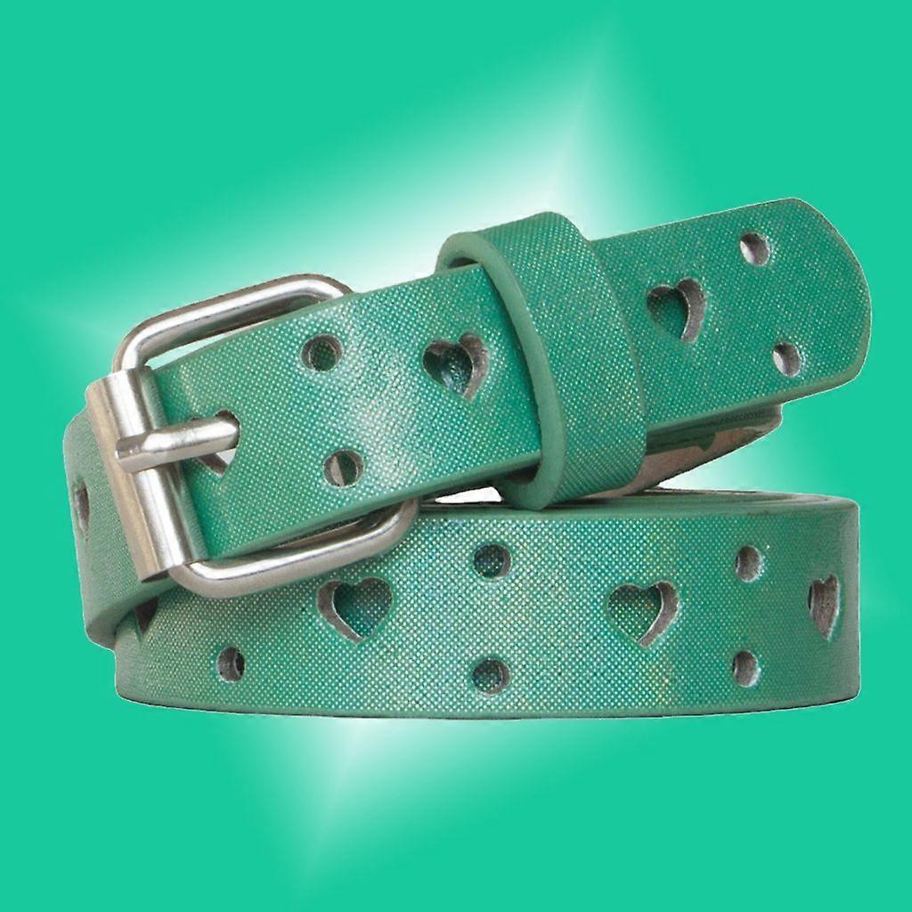Women's Faux Leather Jeans Belt with Thin Hollow Pattern