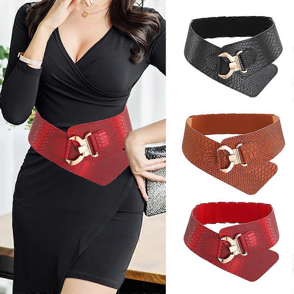 Women's Punk Leather Harness Belt for Dresses, Sculpting Girdle Red