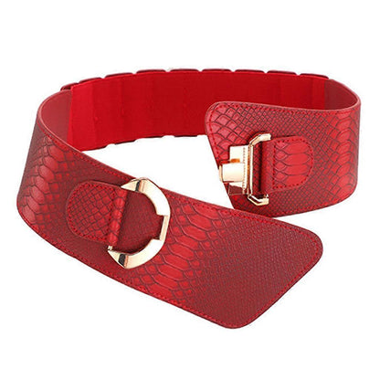 Women's Punk Leather Harness Belt for Dresses, Sculpting Girdle Red