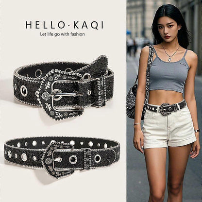 Handmade Stylish Embossed Ladies Leather Belt Headband, Adjustable