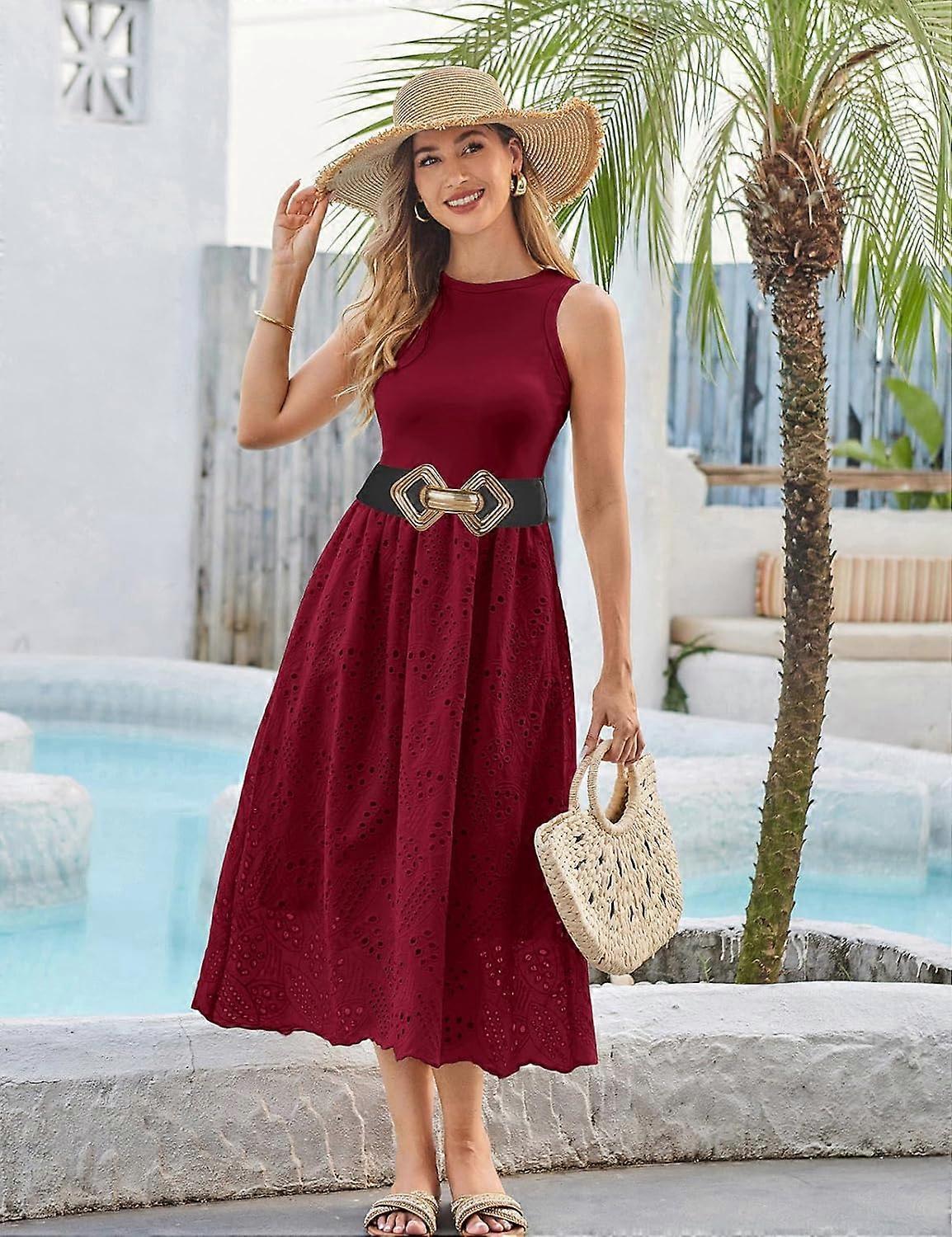 Women's 95cm Wide Elastic Stretch Leather Dress Belt with Gold Buckle