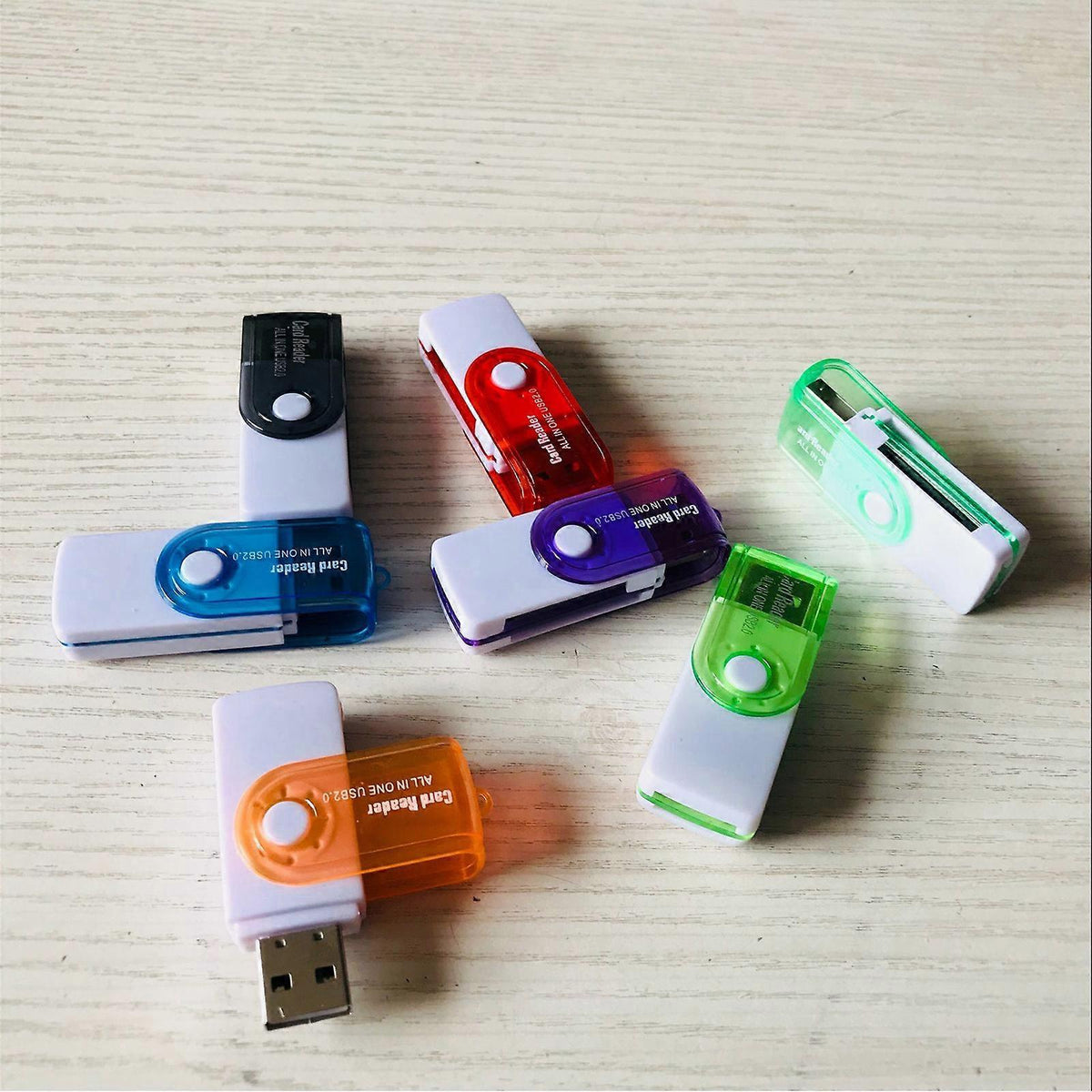 4-in-1 TF/MS Card Reader, USB Adapter for Phone and Computer Simultaneous Reading