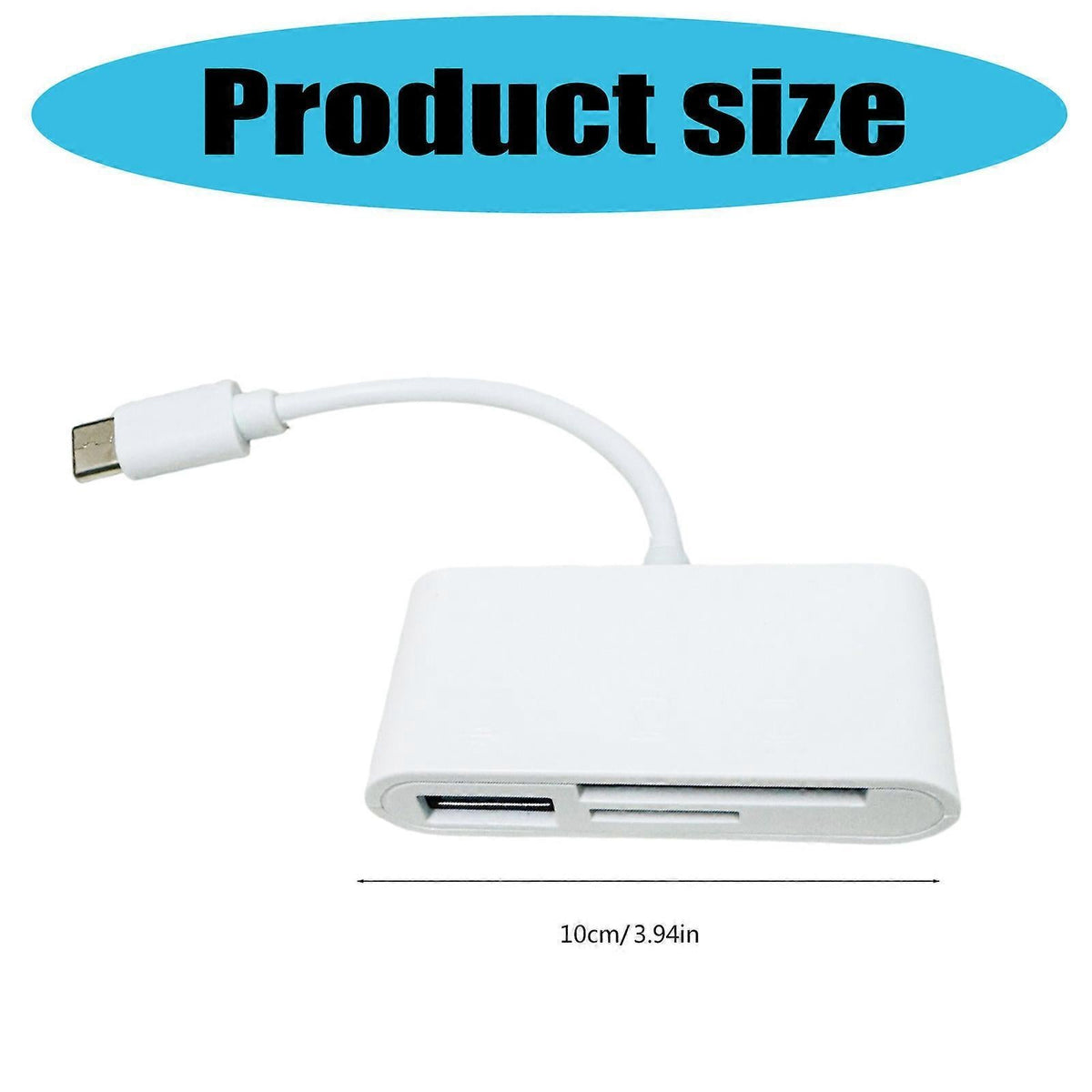 USB-C 3-in-1 Memory Card Reader Adapter for TF Card, Compatible with Phone & Laptop