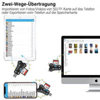 4-in-1 Mobile Phone Card Reader, TF/SD Memory Card Storage Adapter for Data Transfer
