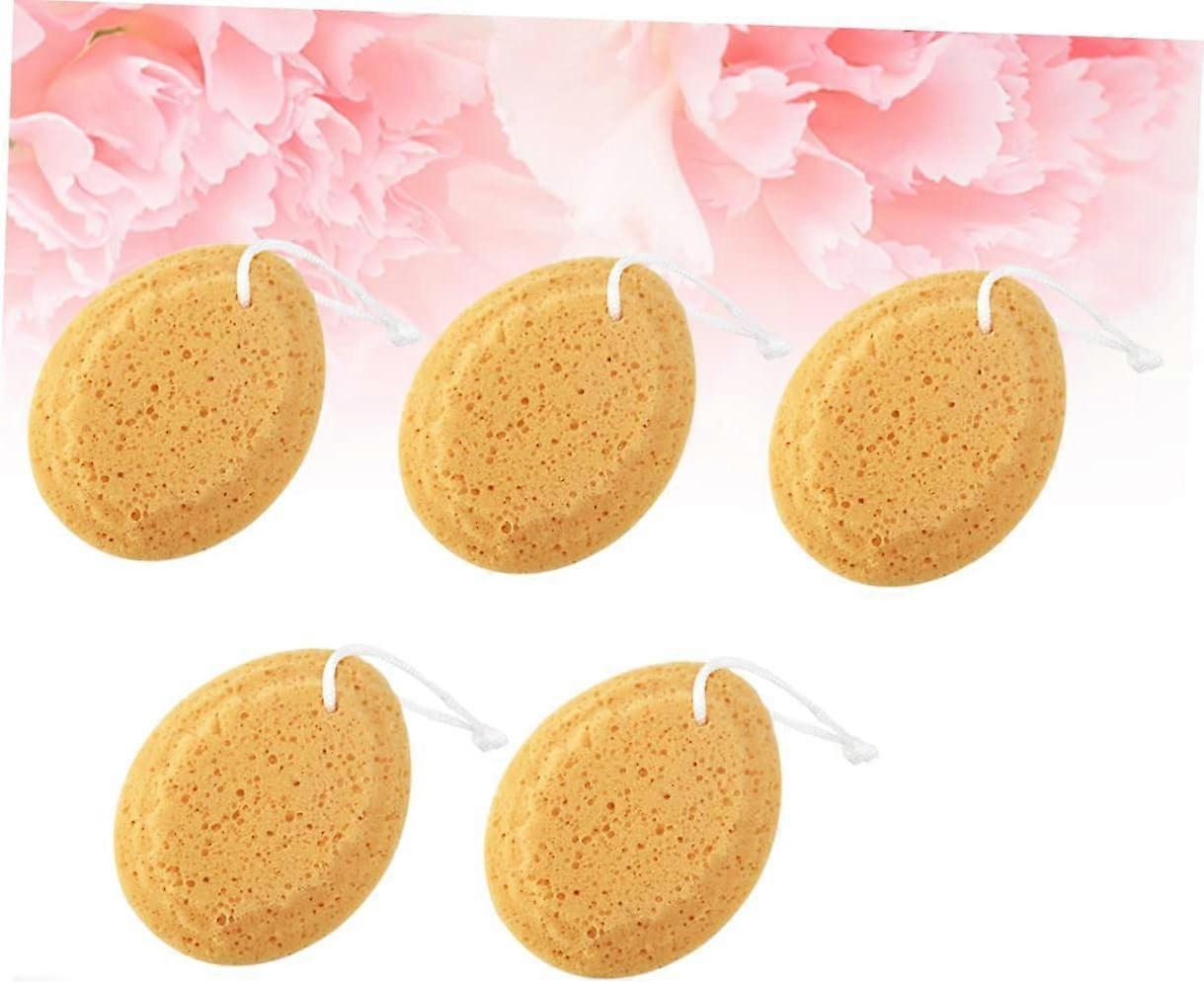 5pcs African Net Sponge, Loofah Bath Shower Body Scrubber - Brown