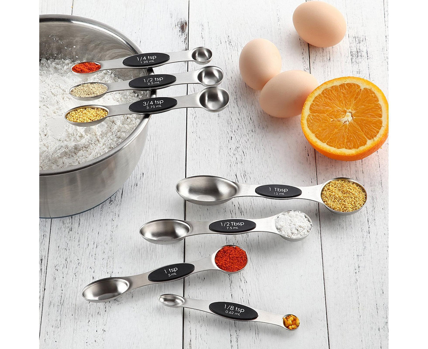 Double-heads Measuring Spoon Stainless Steel Kitchen Gadget-Black