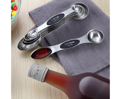 Double-heads Measuring Spoon Stainless Steel Kitchen Gadget-Black
