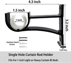 2pcs Small Curtain Rod Brackets, Curtain Rod Holders