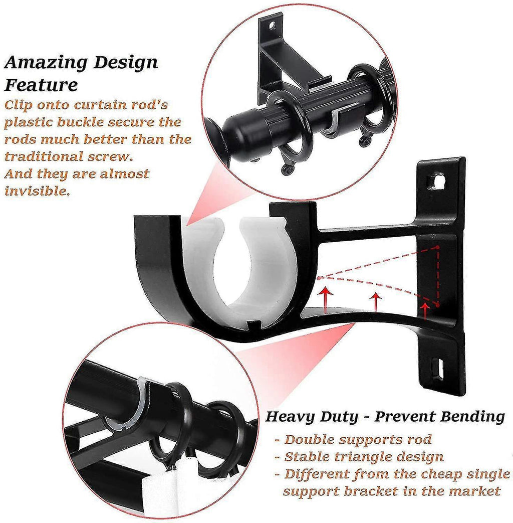 2pcs Small Curtain Rod Brackets, Curtain Rod Holders