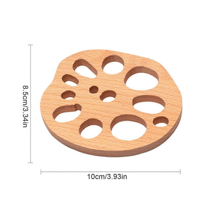 Wooden Drink Coaster Lotus Root Slice Design