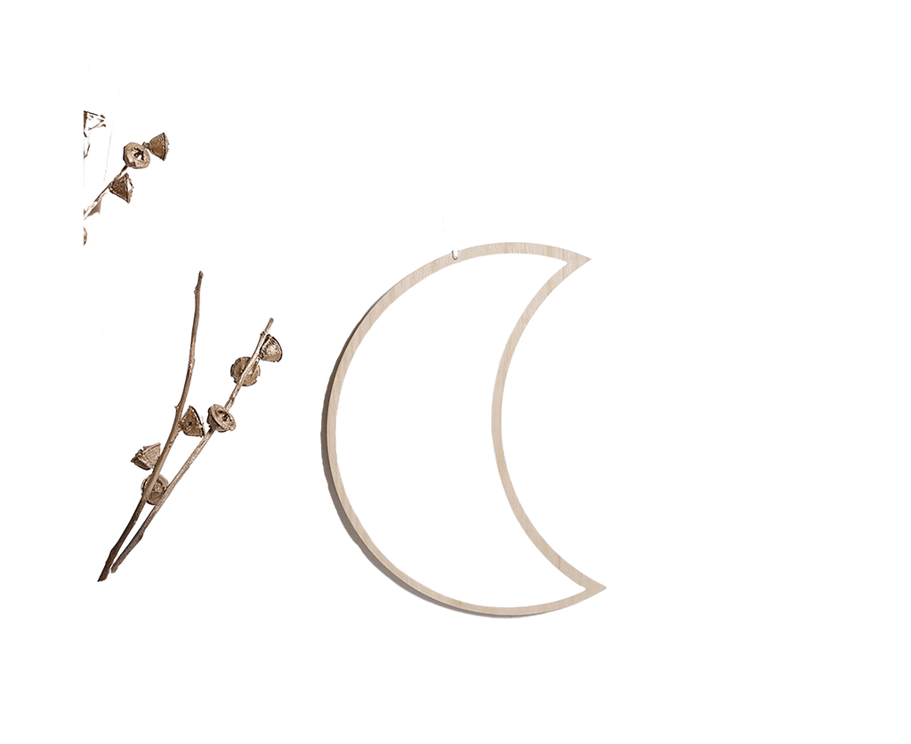 Moon Shape Mirror Decor for Bedroom-Natural