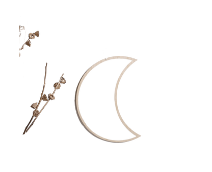 Moon Shape Mirror Decor for Bedroom-Natural