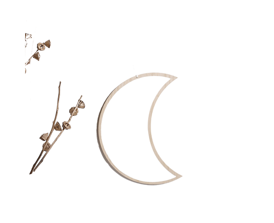 Moon Shape Mirror Decor for Bedroom-Natural