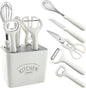 5-Piece Kitchen Gadget Set - Stainless Steel with Wooden Handles, Storage Box