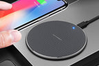 Wireless Fast Charger Smartphone Charger Qi Charging for Apple, Samsung and Smart Phones (Black)