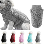Pet Dog Sweater Pet Turtleneck Knitting Sweater Winter Warmer Clothes Pet Pullover Knitwear - Blue