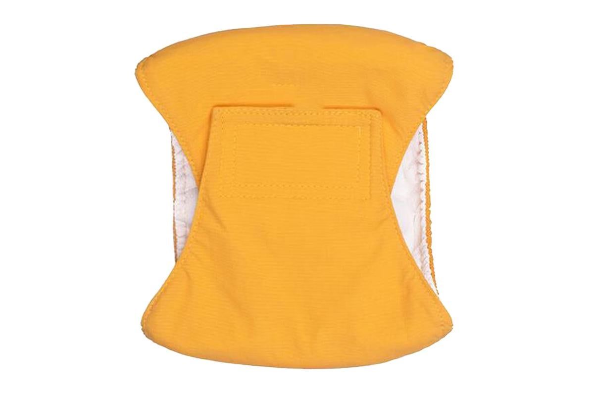 Washable Dog Diaper Water-resistant Puppy Nappy Belly Wrap for Male Dogs Reusable Dog Belly Bands Male Puppy Nappies Wrap Yellow - XL