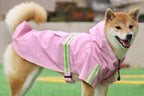 Pet Raincoat Outdoor Waterproof Dog Poncho for Small and Medium Dogs - Pink